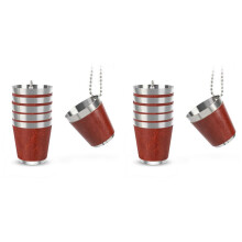 Pack of 12 Shot Cups Metal for Hanging Shot Glasses Stainless Steel with Chain Shot Glass 30ml Shot Cup for Parties,A