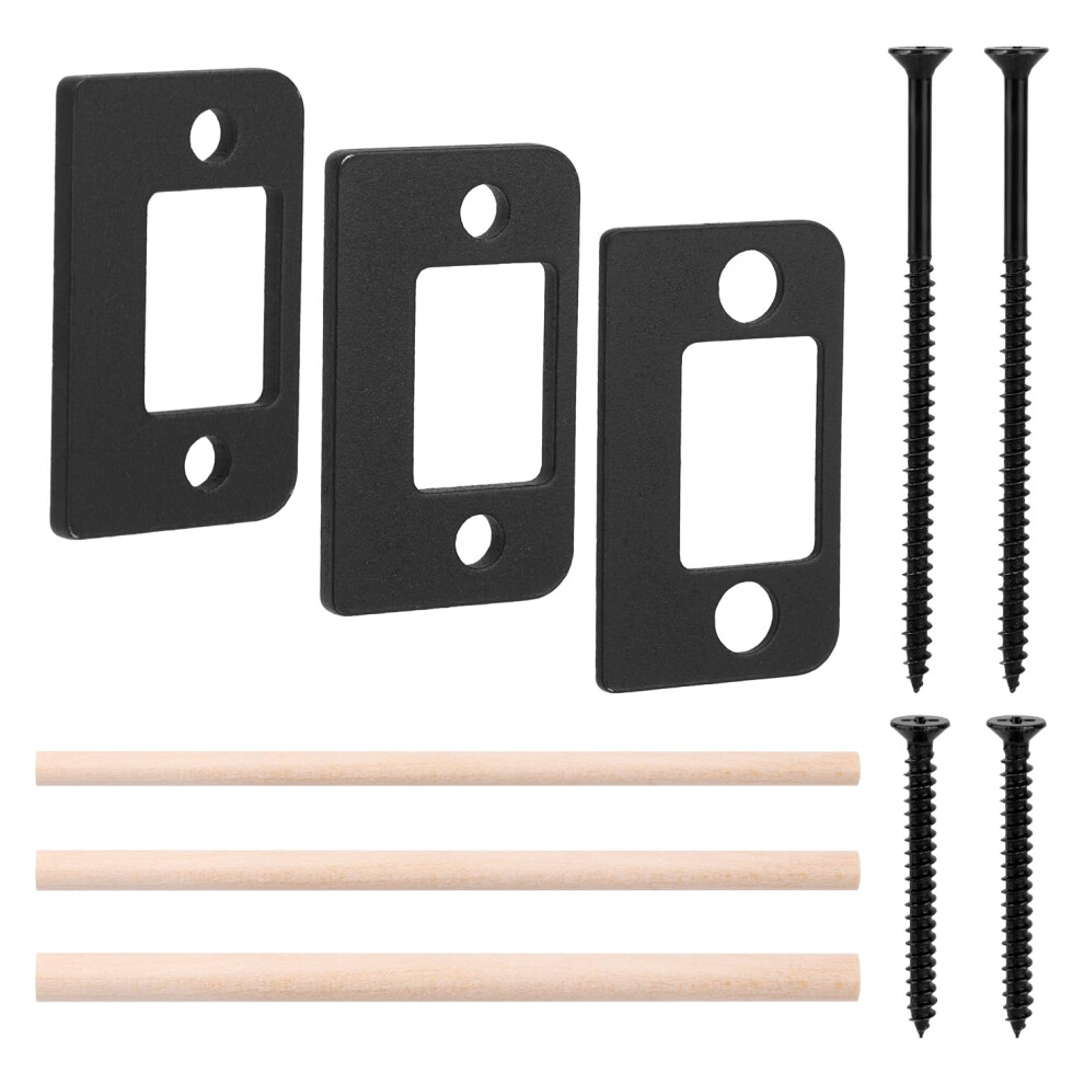 Door Strike Plate And Frame Kit, Adjustable Shim, Matte Black, Stainless Steel, Precise Alignment 9771547131632