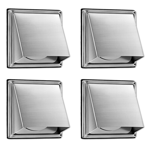 4pcs 4-Inch External Extractor Wall Vent Outdoor Cushioned Non Return Flap
