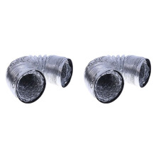 2X New 4 Inch 100mm Ventilation Pipe PVC Aluminum Tube Air Ventilation Pipe Hose Flexible Exhaust Duct 1.5M