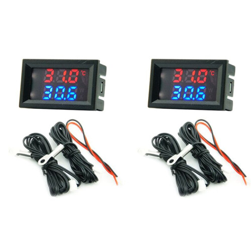 2X  Direct Current 4-28V Digital Thermometer Double Display Detectors Snowmobile Candle Temperature A 1