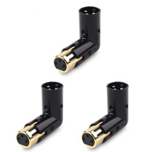 3Pcs 3Pin XLR Angle Adapter Adjustable Male to Female Right Angle XLR Adapter XLR 90 Degree Adapter