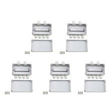 5X Boîte de Jonction Étanche IP66 Boîte Électrique Étanche 2 Entrées 4 Sorties pour Fil de Diamètre 4-8 mm