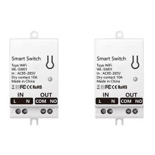 2X Tuya WiFi Dry Contact Module 10A Home Universal DIY Breaker Relay Work with Life Alexa AC 85-265V