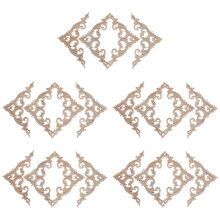 20Pcs Wood Carved Corner Onlay Applique Unpainted Frame Cupboard Cabinet Decal for Home Furniture Decoration 15cm