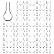 200 Pièces Anneaux de Saut en Fil Nichrome Haute Température en Forme de R, Aiguille Brûlante Suspendue, Crochets Nichrome pour Amateurs