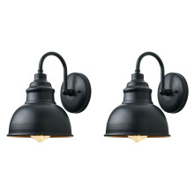 2X Vintage Wall Sconce Svanhals Ladugård Lätt Industriell Vintage Farmhouse Wall Sconce Utomhus Vattentät (Svart)