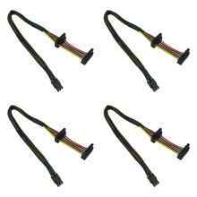 4X HDD Strom Kabel Rechtwinkliger 15 Pin X2- Bis 6 Pin ATX Adapter für Inspiron 3653 3650 Series Kompatibel
