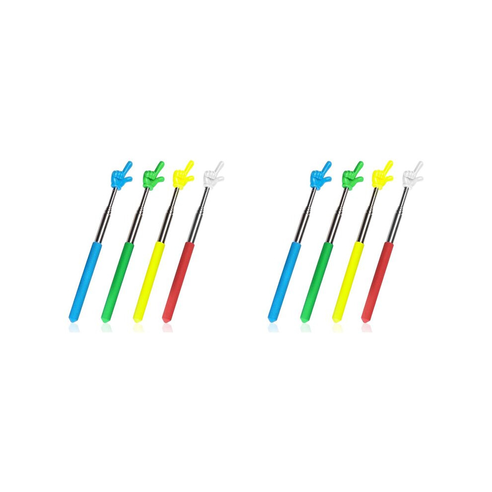 8 Pcs Teacher Pointer Stick Telescoping Hand Pointer Retractable Pointer Finger Reading Aid For Presentation Whiteboard 6031190566377