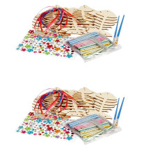 24 Pack Wind Chime Kit Spring  for Kids Wooden Arts and Crafts for Girls Boys Make Your Own Fish Wind Chime