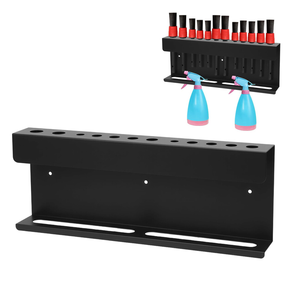 Car Detailing Brush Holder And Spray Bottle Organizer, Wall Mounted 12 Slot Rack For Garage Tools 9771547132028