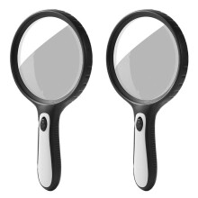 2pcs Magnifying Glass with Light,10x 20x Handheld Magnifying Glass with 4 LED High Brightness Lights