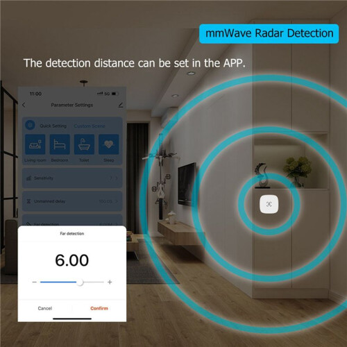 4X Tuya ZigBee MmWave Human Presence Sensor with Luminance MicroWave  Detection PIR Motion Sensor Wall Mount 2