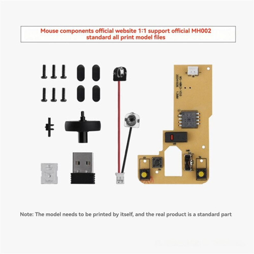 2X for Bamboo Lab DIY 3D Printing Wireless Mouse Kit Model 002 Computer Mouse Components with Printer Parts and Hardware 1
