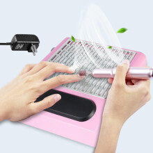 Professional Nail Dust Collector with Power Suction, Adjustable Speed, Pink for Salon and Home