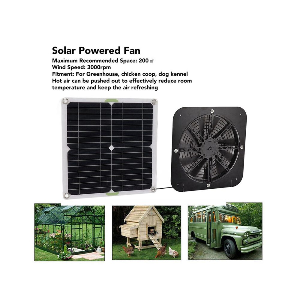 2X Mono-Polycrystalline Solar Panel With 13.5Inches Exhaust Fan Bracket Photovoltaic Fan Ventilation Cooling Solar Panel 6031559384215