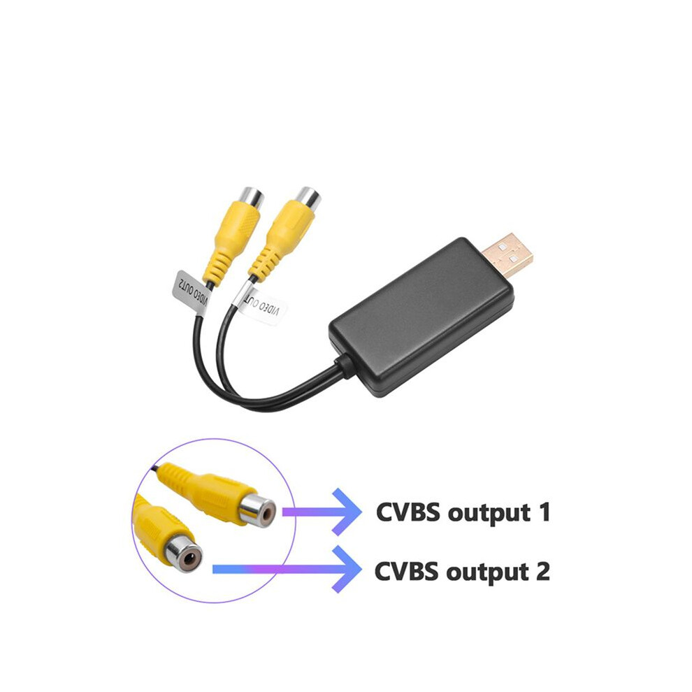 5X Usb To Cvbs Rca Video Output Adapter Box Interface Connect To Monitor Display Device For Android Radio Multimedia(A) 6031453575740