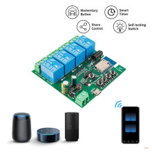 2X 4CH Tuya WiFi DIY Timer 7-32V USB 5V 2.4G WiFi Smartlife Home Automation Module för IFTT Alexa Home