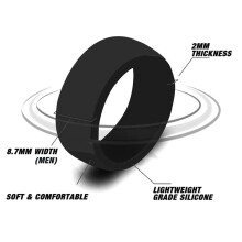 4pcs 8.7mm Popular for Men Women Silicone Cool Rings Silicone Wedding Ring Environmental Outdoor Sports Ring 9