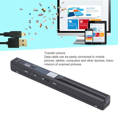 Portable Document Scanner 900DPI A4 Handheld Image Scanner with Resolution Scanning USB 2.0 Black 2
