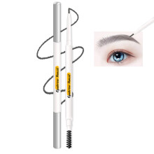 Waterproof 1.5mm Micro Brow Pencil with Spoolie Brush Grey Dual Ended Smudge Proof 1PC