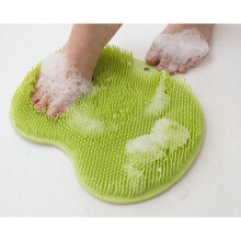 Shower Foot Scrubber and Back Scrubber, Silicone Wall Mounted Pad with Suction Cups and Gentle Bristles