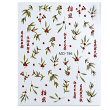 Chinese Nail Art Stickers with Bamboo Landscape, Self Adhesive Waterproof Manicure Decals