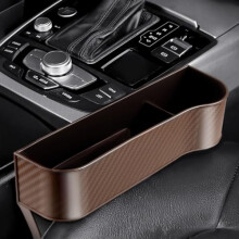 Car Seat Gap Organizer for Lincoln Corsair 20192023, Copilot Brown Durable Storage Box with Quick Access Pockets