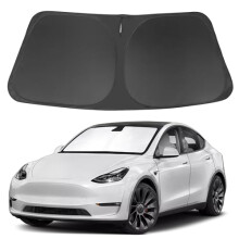 Foldable Sunshade for Tesla Model Y/Model 3 20162024, Front Windshield Fit with 99% UV Protection and Quick Cooling
