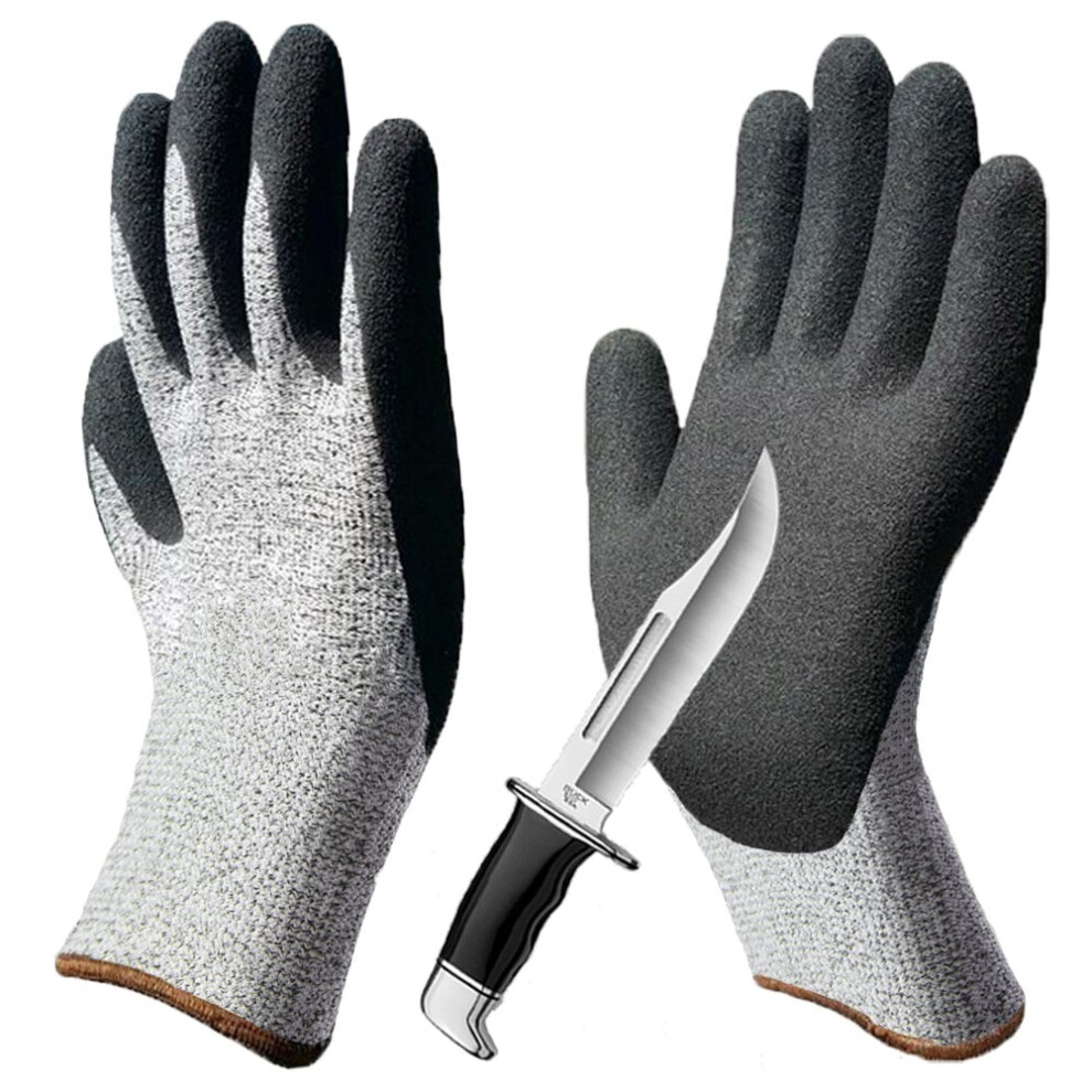Cut Resistant Work Gloves Level 5 Protection With Nonslip Latex Grip For Construction And Gardening 9771547134688