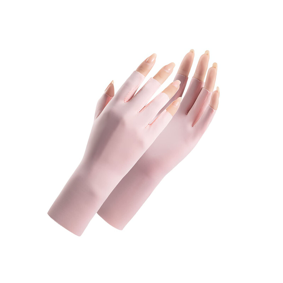 UV Nail Gloves Fingerless Ice Silk UV Protection for Gel Manicure and Nail Art