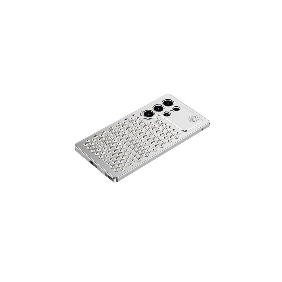Metal Case For Samsung Galaxy S25 Ultra, Slim Aluminum Alloy Cover With Heat Dissipation, Lens Protection, Aromatherapy Chip, Silver 9073542744542