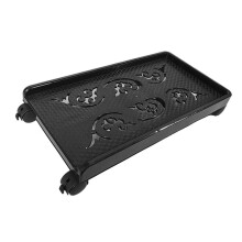 Computer Tower Stand with Wheels for Carpet, Durable Iron Frame, Enhanced Airflow Design, Swivel Brake Casters