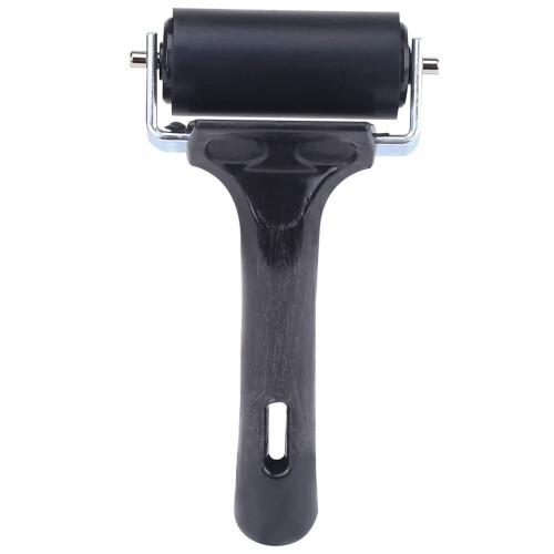 Rubber Brayer Roller for Printmaking and Crafts, Durable Rubber Construction with Ergonomic Grip Handle
