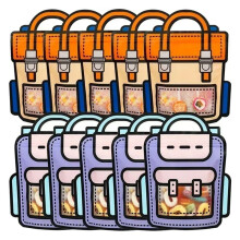 40 Piezas Bolsas Embalaje Regalos Bolsas Escolares Dibujos Animados con Forma Bocadillos Caramelo con Cierre Automático para Niños Decoraciones para