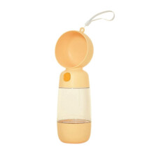 2 in 1 Portable Food Grade Material Dog Cat Travel Pet Water Cup Bottle with Food Dispenser C