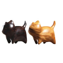 Wooden Cat Figurines Modern Style Decor Cute Statue Ornaments for Desk, Office Desktop, Gifts, Coffee Table, Living Room