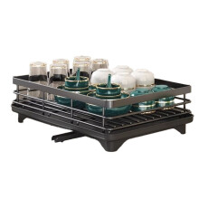 Cutlery Storage Rack, Stainless Steel Cutlery Drying Rack, Adjustable Kitchen Plate Storage Rack with Drainboard B
