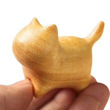 Wooden Cat Figurines Modern Style Decor Cute Statue Ornaments for Desk, Office Desktop, Gifts, Coffee Table, Living Room
