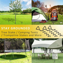 Tree Stake Kit, Heavy Duty Spiral Tree Stakes and Supports for Leaning Trees and Young Trees Straightening Black