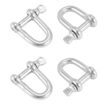 304 Stainless Steel Screw Pin D Style Chain Dee Shackle 4mm for Rigging M4 Pack of 4