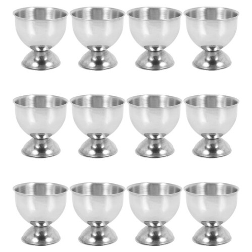 ÄGgkopp, ÄGgbricka Rostfritt Stål Mjukkokta äggkoppar Hållare Stativ Diskmaskinsäker (12-Pack)