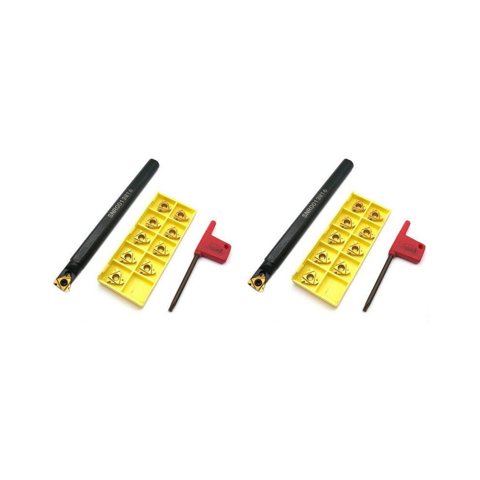 2Pc 1/2 Inch Lathe Threading Boring Bar With 20Pcs 16Ir Ag60 Internal Threading Carbide Turning Inserts And T15 Wrench 6032788622079