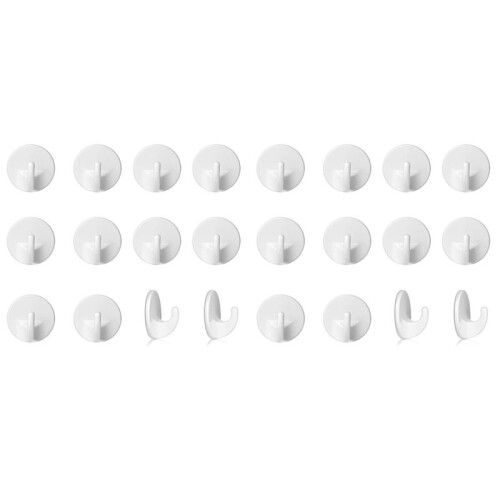 24 Pcs Plastic Hooks Self Adhesive, Sticky Hooks Removable Wall Hooks,Stick  Hooks for Hanging Coat Cloth Towel