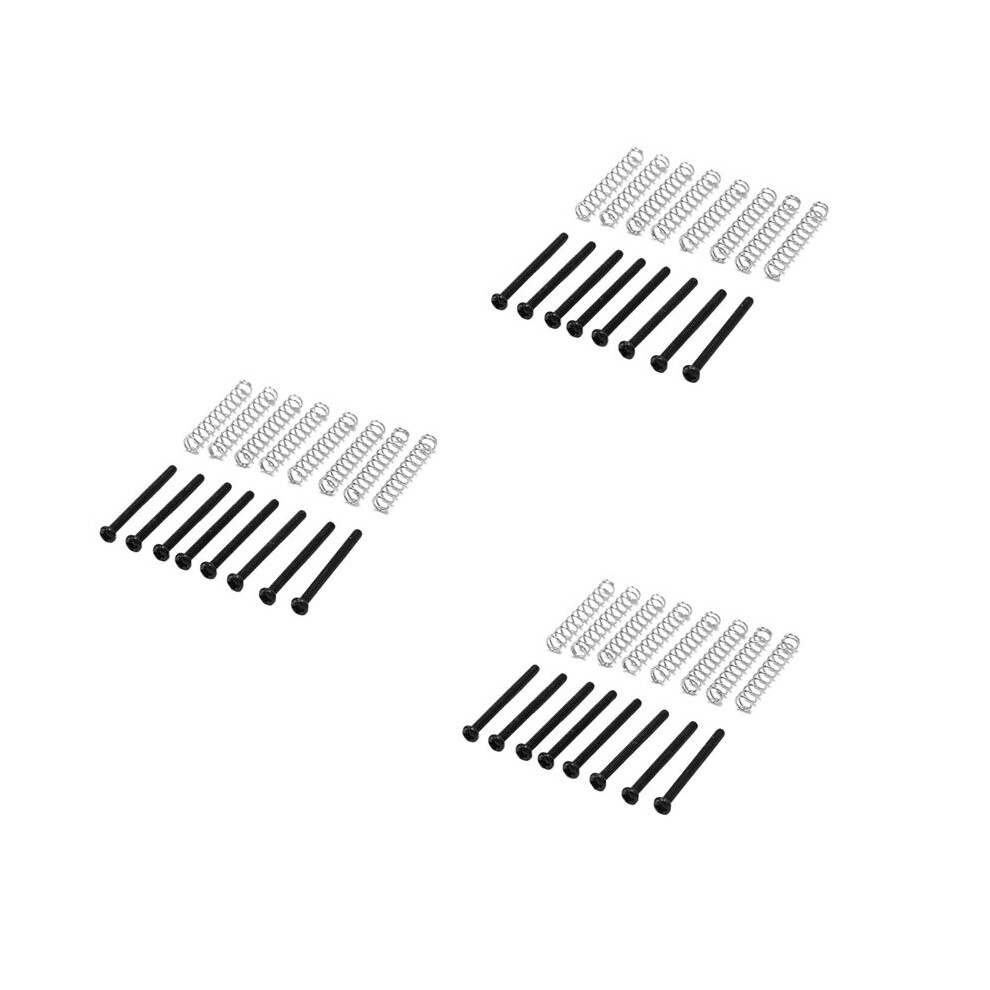 24 Pcs M2.5x32mm Electric Guitar Humbucker Pickups Adjust Height Screw And Spring - Pitch 0.4Mm - Black 6032345766697