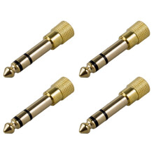 4X Hochwertig Kopfhoerer Adapter Stereo Vergoldet Anschluss 1/4 Zoll(6,3 Mm) Stecker auf 1/8 Zoll (3,5 Mm) Buchse