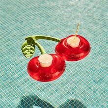 5Pcs Floating Inflatable Cup Holder Swimming Pool Drink Inflatable Ring Swimming Pool Double Mouth  Cup Holder