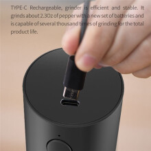 Moulin à Poivre Électrique en Acier Inoxydable, Moulin à Sel et à Poivre, Rechargeable par USB, Outil de Cuisine à Grosseur Réglable