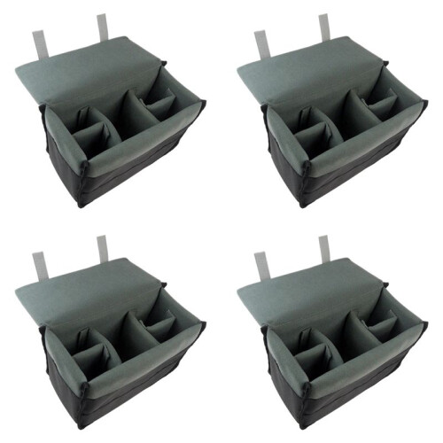 4X Padded Protective Bag Insert Liner Case for DSLR Camera, Lens and Accessories Black