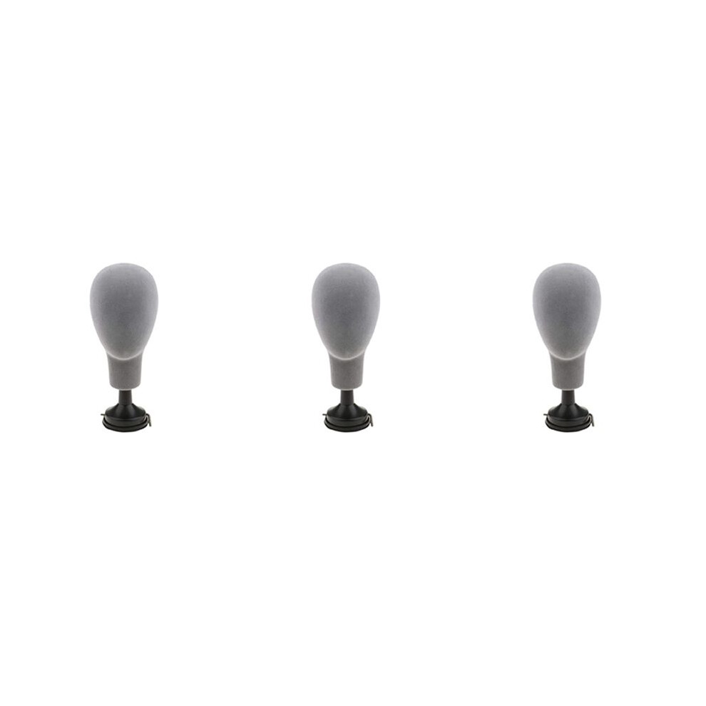3X Flocking Foam Mannequin Model Photography Props Adult Mannequin Mold Wigs Glasses Hat Display Holder Gray 6031896167434